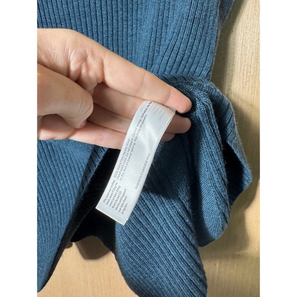 Eileen Fisher Italian Yarn Wool Blend Ribbed Funnel Neck Sleeveless Sweater Top - Picture 5 of 6